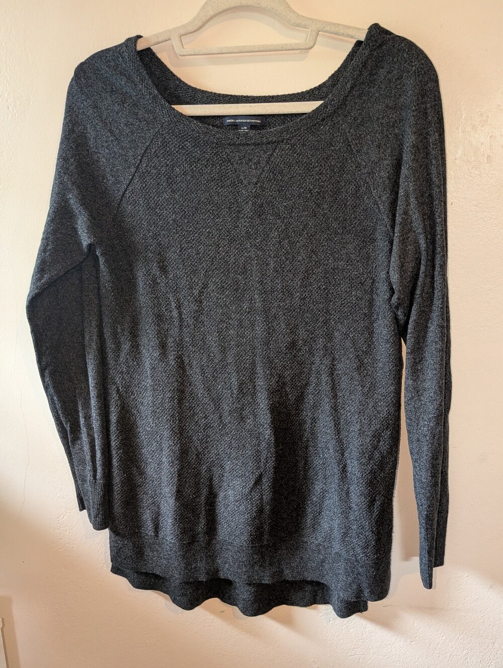 American Eagle Outfitters Dark Charcoal Scoop Neck Sweater Size L